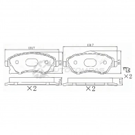 Тормозные колодки передние OPEL CORSA C 00-06/MERIVA A 03-10 SAT ST280080 O9 8NO4 1440987418
