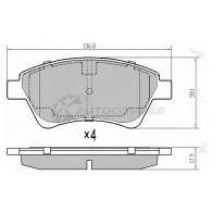 Тормозные колодки передние RENAULT MEGAN 03-09/SCENIC 03-06