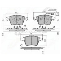 Тормозные колодки передние VW TOUAREG 02- (один датчик износа) SAT ST7L6698151B N07 JJL 1422834179