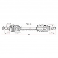 Привод в сборе передний слева Toyota COROLLA ZRE15 06-/AURIS ZRE15 06 SAT 1422826082 KSTSKH V TO5152