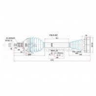 Привод в сборе слева VOLKSWAGEN POLO 10- МКПП 4D (RUS) SAT 1422832363 VW562 DR HE2TR