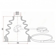 Пыльник шрус внутренний NISSAN TEANA J31/J32R/X-TRAIL T30/SYLPHY G10 (2 хомута. резина) SAT C1673T 1422818676 F PK0Q