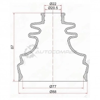 Пыльник шрус внутренний SKODA OCTAVIA I 96-10/PASSAT B5 97-05 (2 хомута. резина) SAT C1226 8QXD P 1440546108