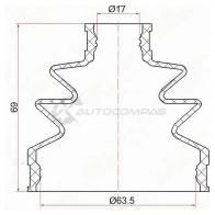 Пыльник шруса NISSAN Qashqai J10 06-13, J11 13-/X-Trail T30,T31 07- (2 хомута. резина) SAT 3OBG R C1716 1422818348