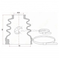 Пыльник шруса внутренний передний FORD FOCUS III 1,4/1,6 (2 хомута. резина)