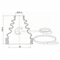 Пыльник шруса внутренний OEM Toyota LAND CRUISER PRADO 120 KDJ12 02-09 (2 хомута. резина) SAT 1422829822 L7 XEF C1530T