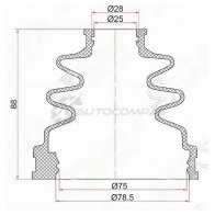 Пыльник шруса внутренний SUZUKI GRAND VITARA 01-16 /Toyota MARK II 96-01 (2 хомута. резина) SAT 1422821514 C1158T LHX C17