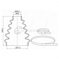 Пыльник шруса наружный передний FORD FOCUS III 1,4/1,6 (2 хомута. резина) SAT 1422801761 IL 3CGSP C1444