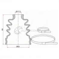 Пыльник шруса наружный задний HONDA CR-V RD1 (2 хомута. резина) SAT OA81 4 C1607 1422804882