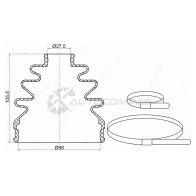 Пыльник шруса наружный HONDA LEGEND KA7/KA8 C32 /INREGRA DC1/DC2/DC5 (2 хомута. резина) SAT 1422804960 C1268 TK QQ1