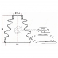 Пыльник шруса наружный SUBARU FORESTER SH (2 хомута. резина) SAT XPY L8NJ C1003 1422804964