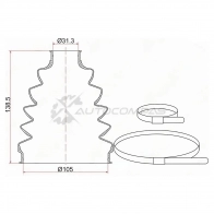 Пыльник шруса наружный Toyota LAND CRUISER 100 J101 98-07 (2 хомута. термопластик) SAT RB1 7AW 1422874688 TC045