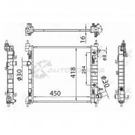 Радиатор CHEVROLET SPARK 10-/RAVON R2 16 SAT CH00021AT 1440518122 XX0A 6