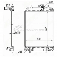 Радиатор DAIHATSU BOON 10-/Toyota PASSO 10- KR SAT BAD WDGZ 1422828408 TY00014