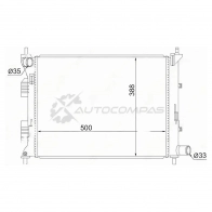 Радиатор HYUNDAI SOLARIS / KIA RIO III 11-(трубчатый) SAT YV6M D 1440523073 SGHY0016MTR
