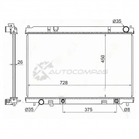 Радиатор INFINITI M45 06-10/NISSAN FUGA VK45 04 SAT 1422815482 NS0004M45 74V8 Y