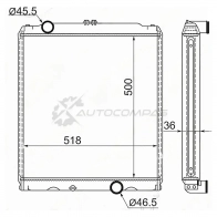 Радиатор MITSUBISHI CANTER 4D33/35/36 FE63EC 500 mm 93 SAT S792 NDT 1422812755 MC0013