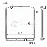 Радиатор MITSUBISHI CANTER FE6 550MM 4D33/34/35 95-96 SAT XHZ URS 1422813302 MC0015