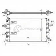 Радиатор OPEL ASTRA H 1.2/1.4/1.8 04-11/OPEL ZAFIRA B 1.6 05