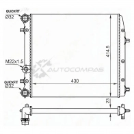 Радиатор SKODA FABIA 01-07/VOLKSWAGN POLO 02-09 (трубчатый) SAT 1440989405 X MJ1O6T ST100060