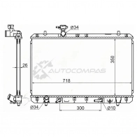 Радиатор SUZUKI AERIO/LIANA 1.3/1.5/1.6 01-04 нижн. патрубок слева SAT SK0007 V1 7N8X5 1422821000