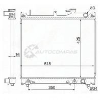 Радиатор SUZUKI ESCUDO/VITARA TD/TA02W G16A 97-00 SAT JNA K6 SK00011 1422821132