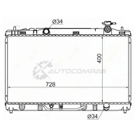 Радиатор Toyota CAMRY 2AZ-FE 2.4 06-/VENZA 1AR-FE 08- (пластинчатый) SAT TY0003ACV40 7R QURR 1422800410