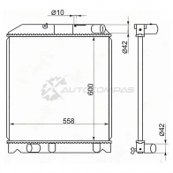 Радиатор Toyota DYNA/TOYOACE 04-06/HINO 300 12- (широкая кабина) SAT 1422828181 EJI6R 2 TY0072