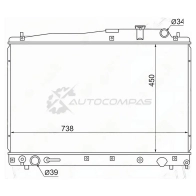 Радиатор Toyota ESTIMA 1MZ 99 SAT 1422823943 V39 QD TY0030MZ
