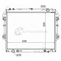 Радиатор Toyota HILUX/VIGO/FORTUNER 1TR/2TR 04- лев. руль SAT SE PWI9 1422824078 TY0014