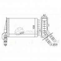 Радиатор печки, теплообменник RENAULT CLIO 98-/CLIO SYMBOL 01-/CLIO 01-(трубчатый) SAT 1440989468 ST870035 SKD HB0