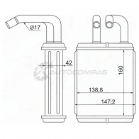 Радиатор печки, теплообменник Toyota DYNA\TOYO ACE BU6\7\ 8 88-94 SAT STTY663950 1422825781 P7 YHMLE