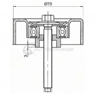 Ролик приводного ремня обводной MAZDA 3 2,3T 06-09/2,5 09-/6 1,8-2,5 02-/CX-7 2,3-2,5 09-/MPV 2,3 02