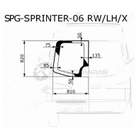 Стекло заднее (распашной двери) левое с вырезом MERCEDES-BENZ SPRINTER 06-13 SAT V OPAUD SPGSPRINTER06RWLHX 1422811761