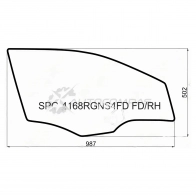 Стекло переднее правое опускное HYUNDAI ACCENT/SOLARIS 4D 17 SAT 1440990549 SPG4168RGNS4FDFDRH Y X4WXRI