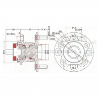 Ступица с подшипником задняя Toyota VITZ KSP90,NCP9,SCP90/RACTIS NCP10,SCP100/BELTA SP92 05- (с ABS) SAT ST4245052060 V005 8 1422822386