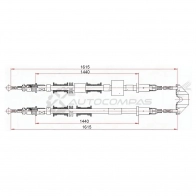 Трос ручника OPEL MERIVA 04-10 (комплект) SAT 94 SRY ST520086 1440990786