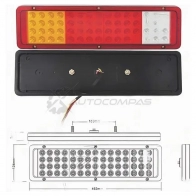 Задний фонарь UNIVERSAL 12V (462x128x51mm) диодный, комплект слева=справа SAT R2 MGG SD201212V 1440991232