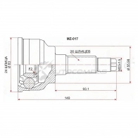 Шрус MAZDA 626/Cronos/Ford Telstar 87-91 SAT MZ017 DP BYRR 1436726051