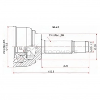 Шрус MITSUBISHI Mirage 4G13 92 SAT 1436726043 MI42 MXG BL