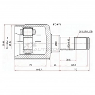 Шрус внутрений слева FORD MONDEO 07-14/S-MAX/GALAXY 06- 1,6 ECO SAT FD671 1422801744 S3 RN9