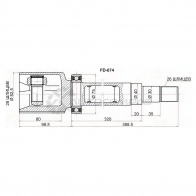 Шрус внутрений справа FORD MONDEO 07-14/S-MAX/GALAXY 06- 1,6 ECO SAT FD674 1422801745 IB ODAYU