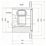 Шрус внутрений Toyota DYNA/TOYOACE/HIACE/REGIUSACE 07 SAT 1436726621 X93H6 Z TO527