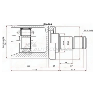 Шрус внутренний BMW X5 E53 99-06 слева SAT BM709 DEN SV2Z 1422876325