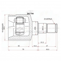 Шрус внутренний CHEVROLET AVEO T200 03-08/T250 06-08 SAT SK744 1440517425 6 EIHQ2Y