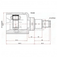 Шрус внутренний передний слева Toyota HARRIER GSU3/LEXUS RX30 06-08 2GRFE