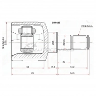 Шрус внутренний GM MATIZ/SPARK M100 98-05 АКПП SAT 1422802398 DW628 Q15S UDO