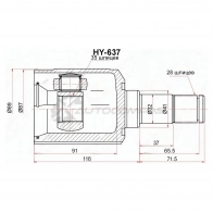 Шрус внутренний слева HYUNDAI SANTA FE 06 SAT 1440523167 2W0S GJ HY637