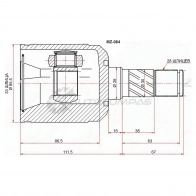 Шрус внутренний слева MAZDA 6 GH АКПП SAT 1422810561 V BOX8FD MZ064