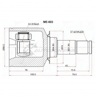 Шрус внутренний слева MERCEDES BENZ ML164 06-12/ML166 11 SAT T2 Y8LL ME603 1440991373